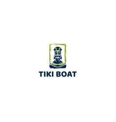 Flat Colorful Design Tiki Boat Culture Logo Design