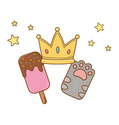 Ice Lolly Crown And Cat Paw