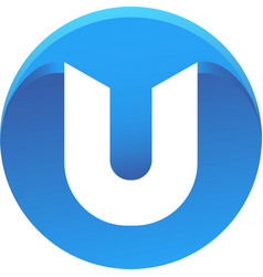 Letter U Logo Design Template With Circle Shape