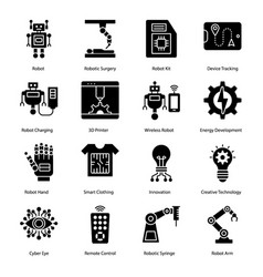 Robotic Surgery Glyph Icons