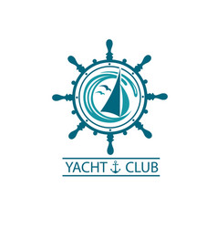 Yacht Helm And Waves Icon