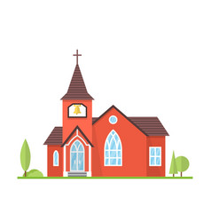 Catholic church landscape Royalty Free Vector Image