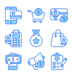 Cyber Monday Icons Set Of E-commerce And Shopping