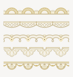 Feminine Lace Pattern Brush Gold Classic Border