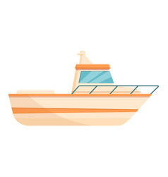 Small Fishing Boat Icon Cartoon Style