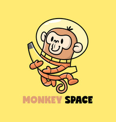 A Cute Monkey In An Astronaut Suit With Banana