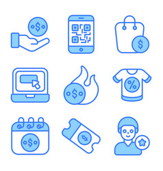 Cyber Monday Icons Set Of E-commerce And Shopping