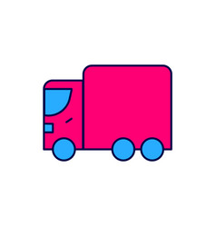 Filled Outline Delivery Cargo Truck Vehicle Icon