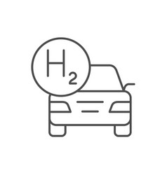 Hydrogen Car Line Outline Icon