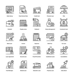 Personal Loans Line Icons Pack