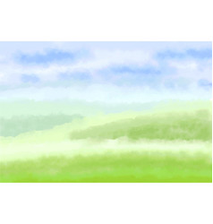 Watercolor Background Of Blue Sky With White