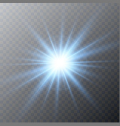 Blue Flare Glow Star With Magic Rays Realistic