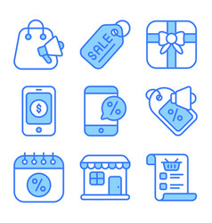 Cyber Monday Icons Set Of E-commerce And Shopping