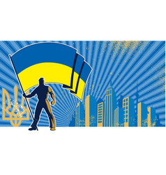 Flag Bearer Ukraine Background