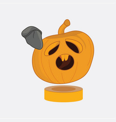 Halloween Pumpkin Head With Stone