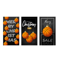 Merry Christmas Basketball Vertical Greeting Card