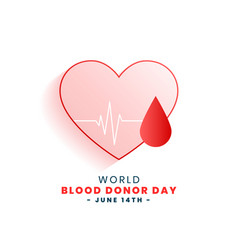 World Blood Donor Day With Heart And Drop Of Blood