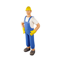 3d Worker Builder Male Character Of Construction