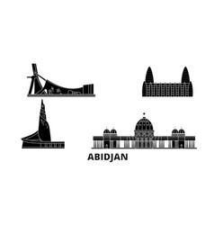 Cote Divoire Abidjan Flat Travel Skyline Set