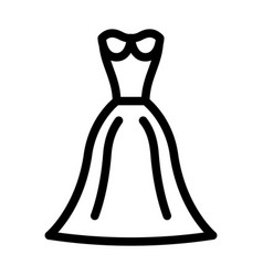 Natural Bride Dress Line Icon