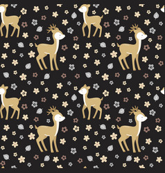 Seamless Pattern With Cute Mom And Baby Deer