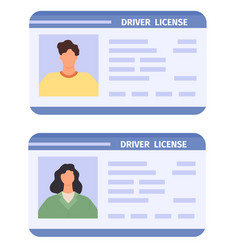 Drivers Id Card Woman And Man Driving Licences