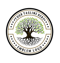 Oak Logo Design With Roots