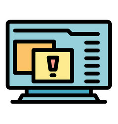 Pc Virus Alert Icon Flat