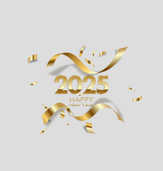 Happy New Year 2025 Golden 3d Numbers