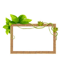 Stone Brick Frame Border Jungle Decorated