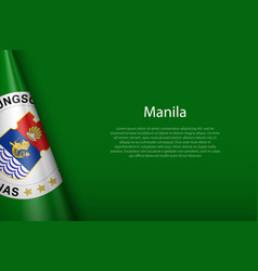 3d Flag Of Manila Is A City Philippines