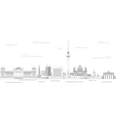 Berlin Cityscape Poster Line Art Style