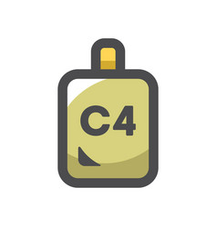 Explosive C4 Bomb Icon Cartoon