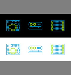 Set Line Printed Circuit Board Pcb And 3d