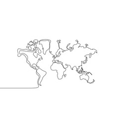 Continuous Line Drawing Of Globes Earth Globe