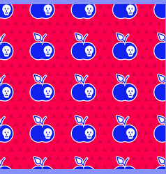 Blue Poison Apple Icon Isolated Seamless Pattern