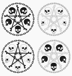 Grayscale Bone Star Skull Design