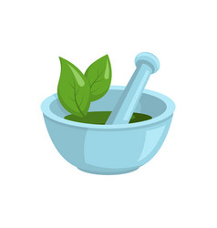 Herbal Medicine Bowl In Flat Style Design