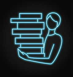 Overloaded And Busy Employee Neon Icon