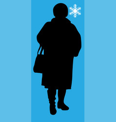 Silhouette Of A Elderly Stocky Full Woman