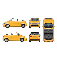 Small Yellow Convertible Car Mockup