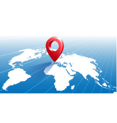 World Map Red Pin