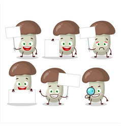 Cep Mushroom Cartoon Character Bring Information