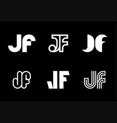 Set Of Letter Jf Logos