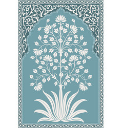 Traditional Indian Flower Motif Mughal Hand Drawn