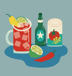 Flat Design Michelada