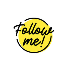 Follow Me Icon Flat Label Or Button For Social