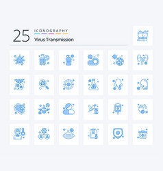 Virus Transmission 25 Blue Color Icon Pack