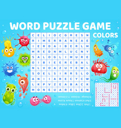 Cartoon Viruses Microbe Germs Word Search Puzzle