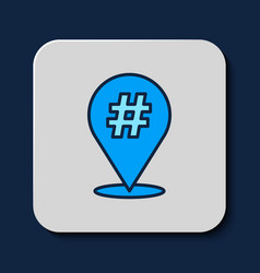 Filled Outline Protest Icon Isolated On Blue